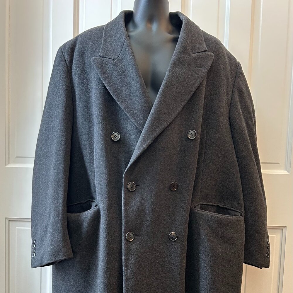 CHAPS double-breasted Lambswool Overcoat 52R